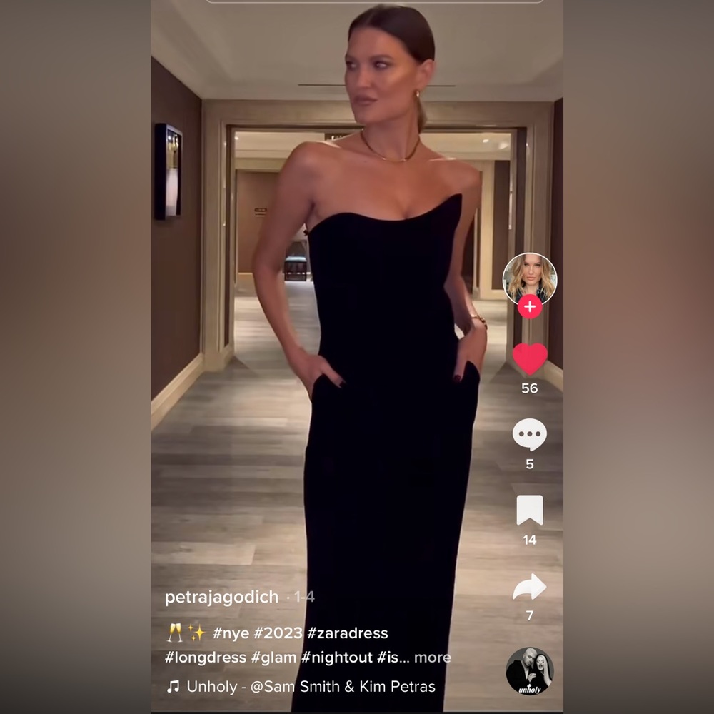 Zara black strapless gown